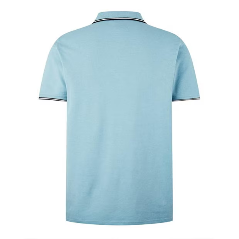 B.Intl Evan Tipped Polo Shirt - Concrete Blue