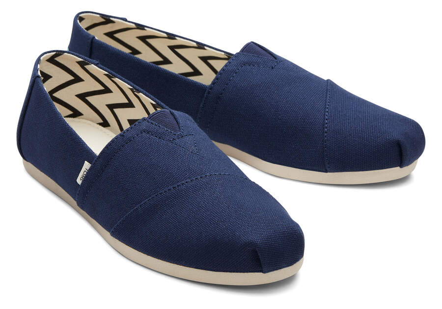 Toms Womens Alpargata Recycled Canvas - Navy