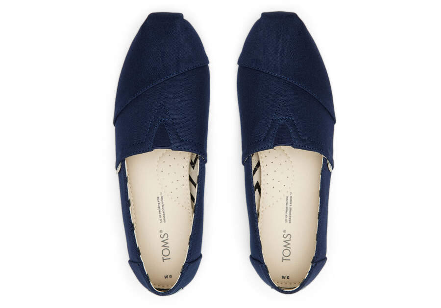 Toms Womens Alpargata Recycled Canvas - Navy