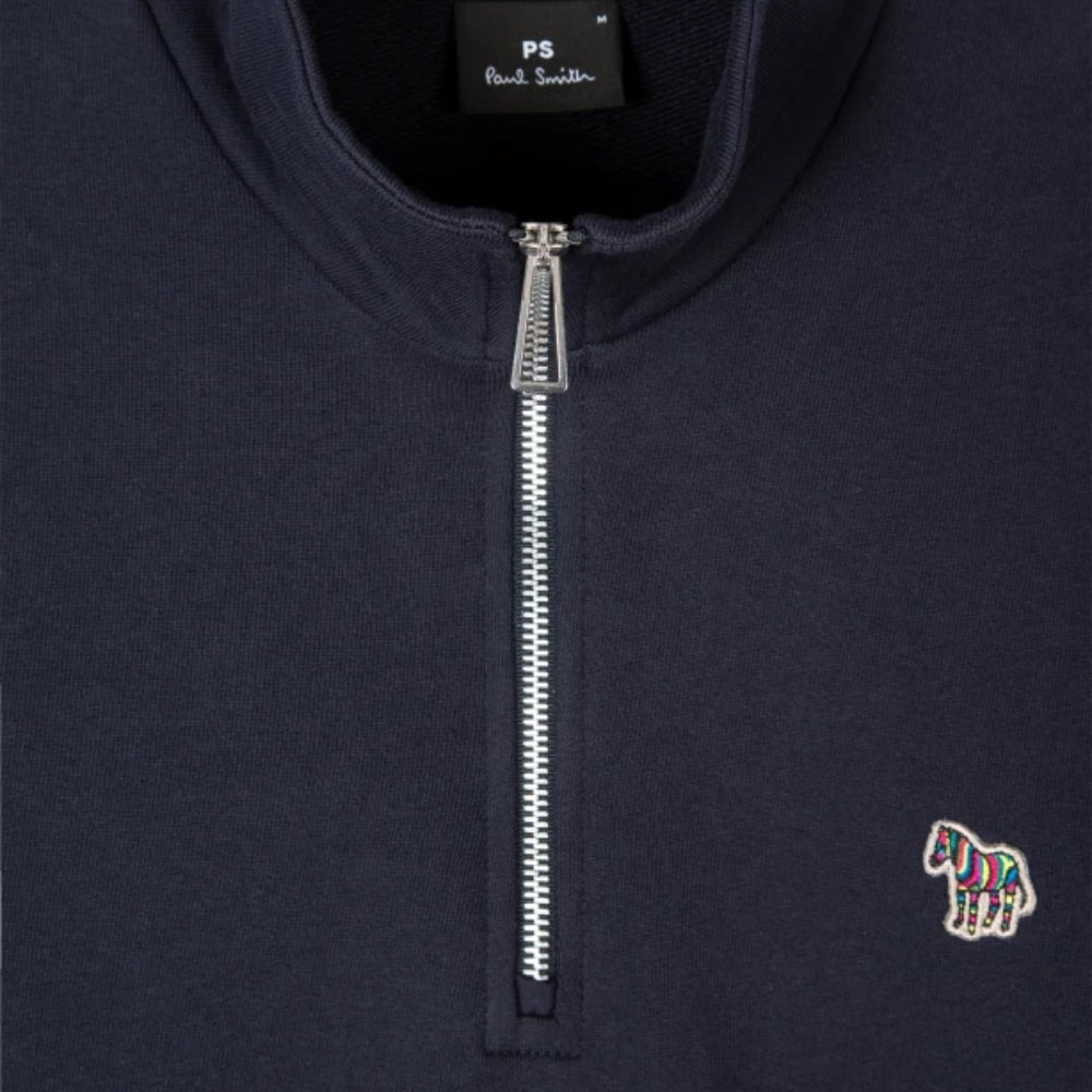 Paul Smith LS Reg Fit Half Zip Top Zebra - Navy