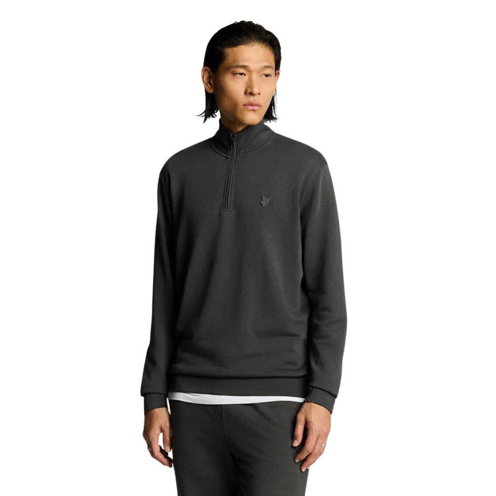Lyle & Scott Superfine Quarter Zip Sweatshirt - Gunmetal