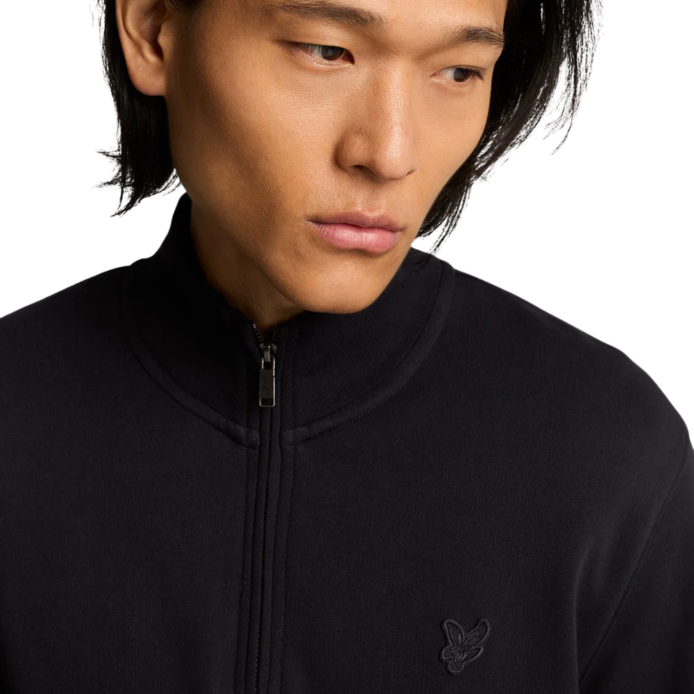 Lyle & Scott Superfine Quarter Zip Sweatshirt - Jet Black