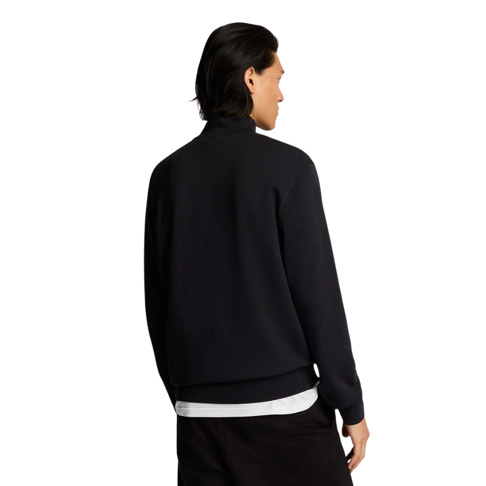 Lyle & Scott Superfine Quarter Zip Sweatshirt - Jet Black