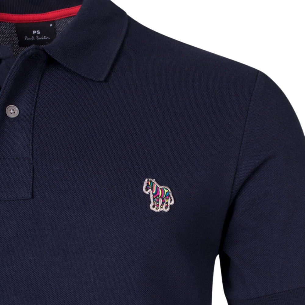 Paul Smith Reg Fit SS Polo Shirt Zebra - Navy