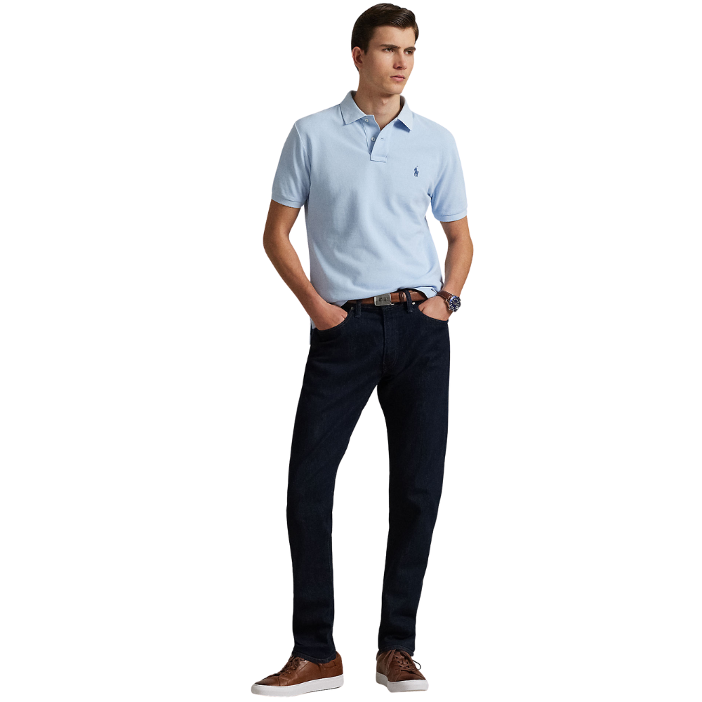 Ralph Lauren Custom Slim Mesh SS Polo - Southport Blue