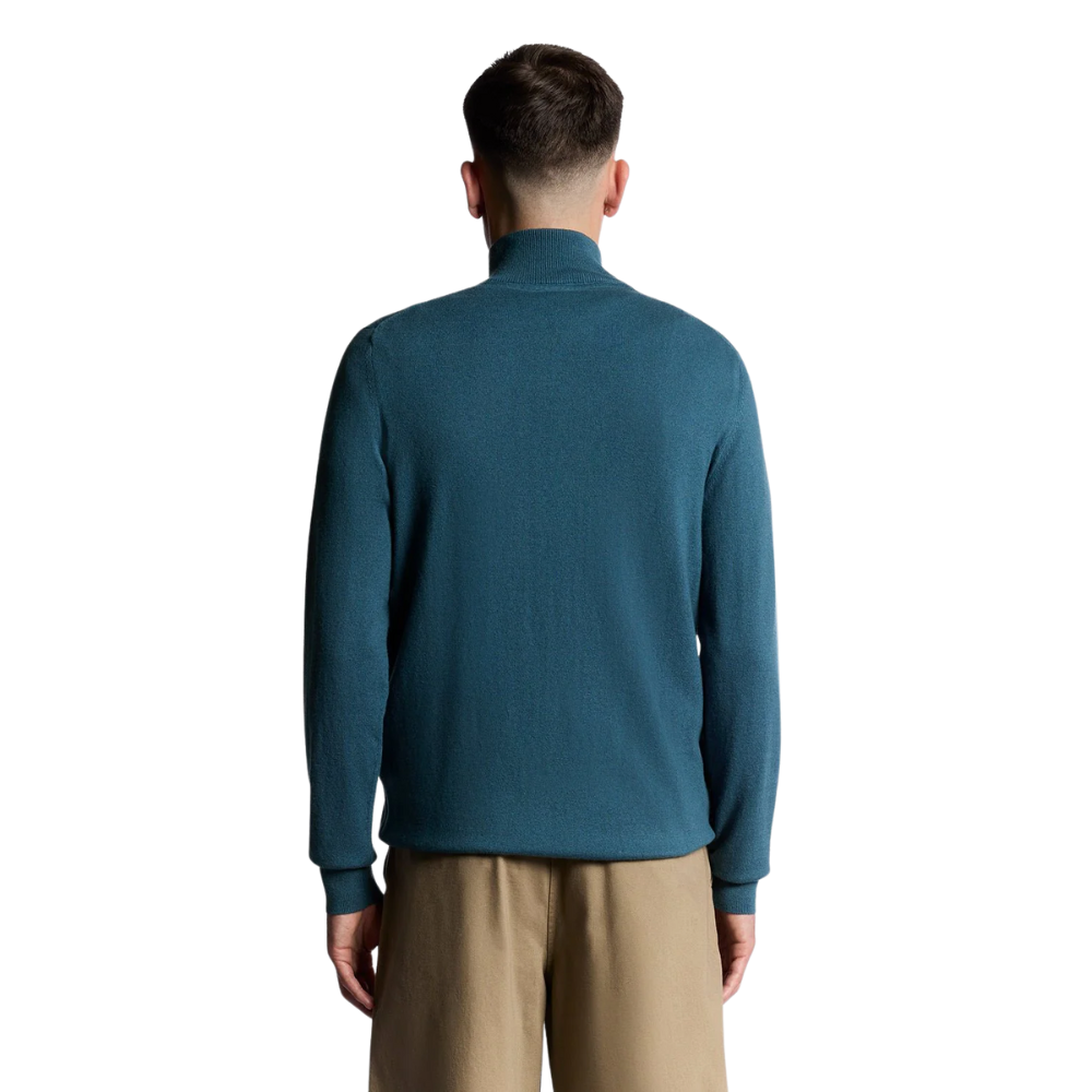 Lyle & Scott Cotton Merino Quarter Zip Jumper - Deep Water