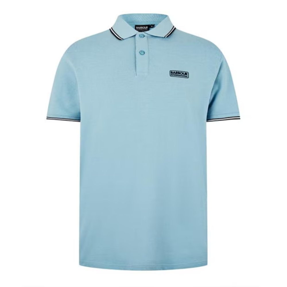 B.Intl Evan Tipped Polo Shirt - Concrete Blue