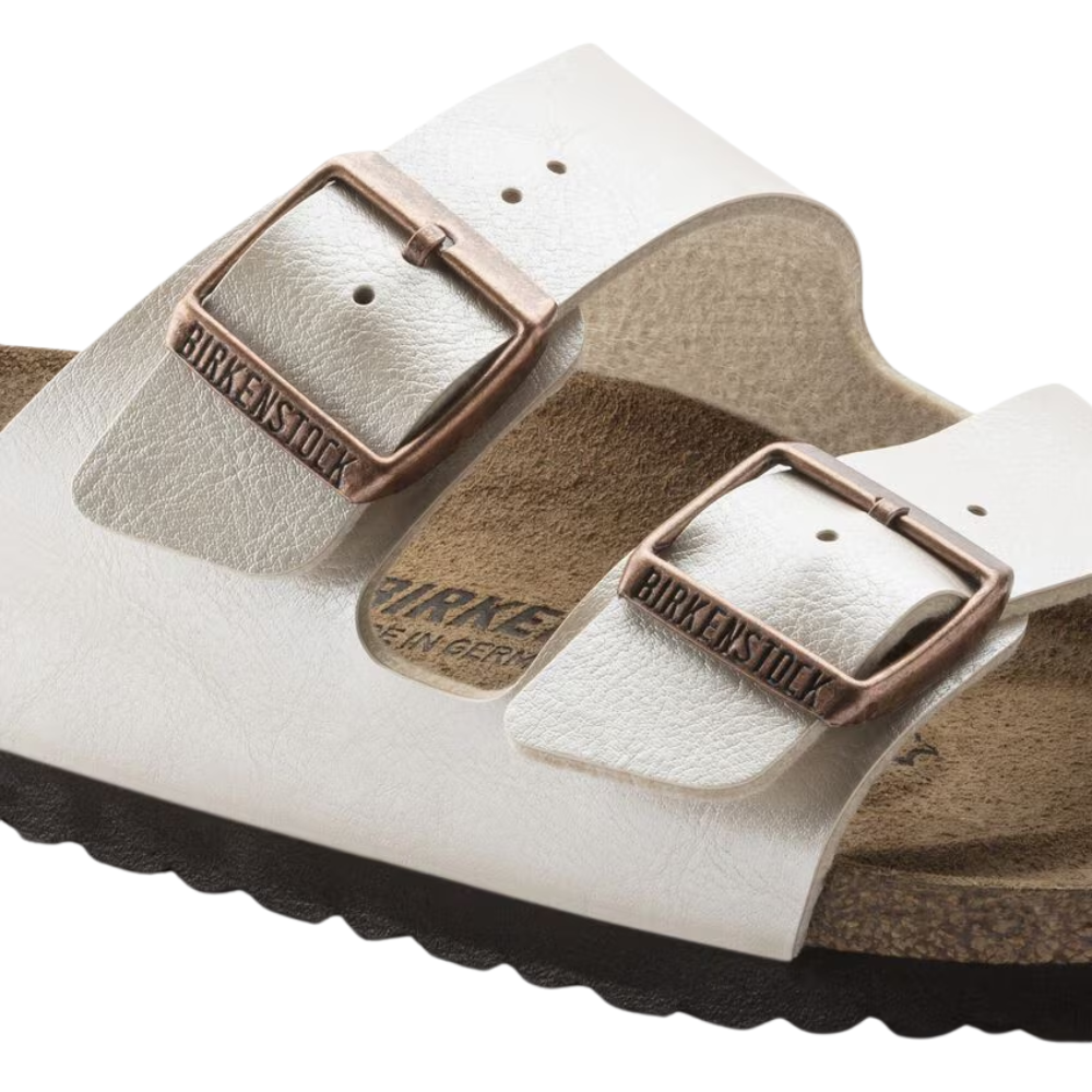 Birkenstock Womens Arizona Birko-Flor Sandal - Graceful Pearl White