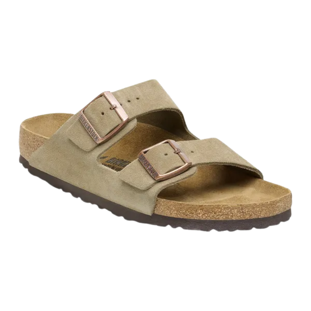 Birkenstock Womens Arizona Suede Leather Sandal - Taupe