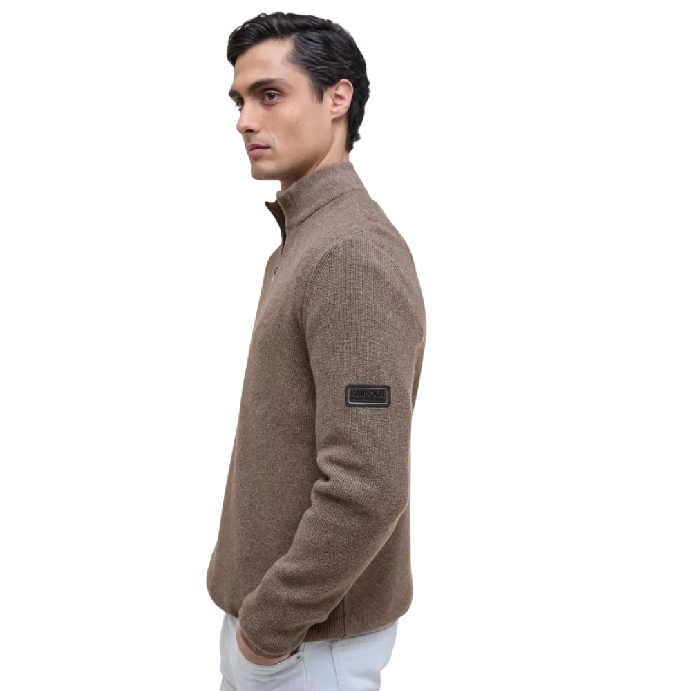 Barbour International Crawley Funnel Neck Jumper - Brindle