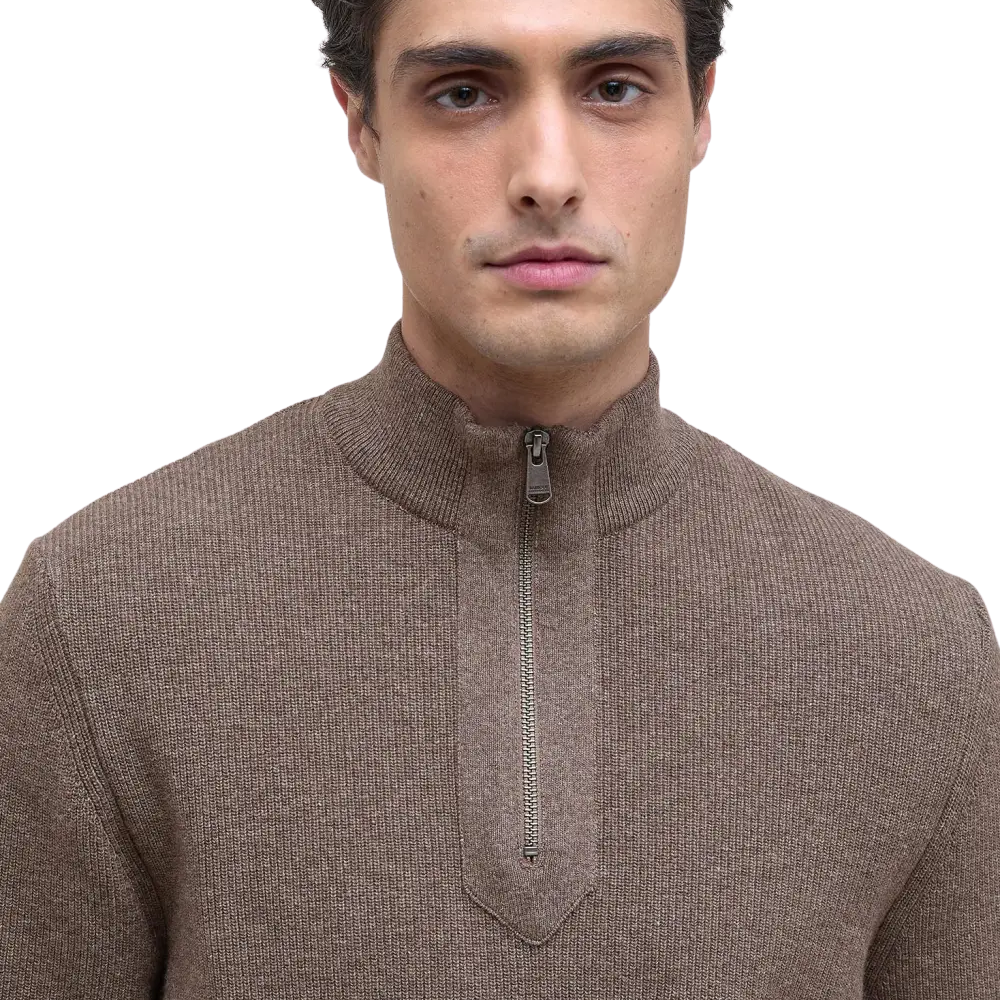 Barbour International Crawley Funnel Neck Jumper - Brindle