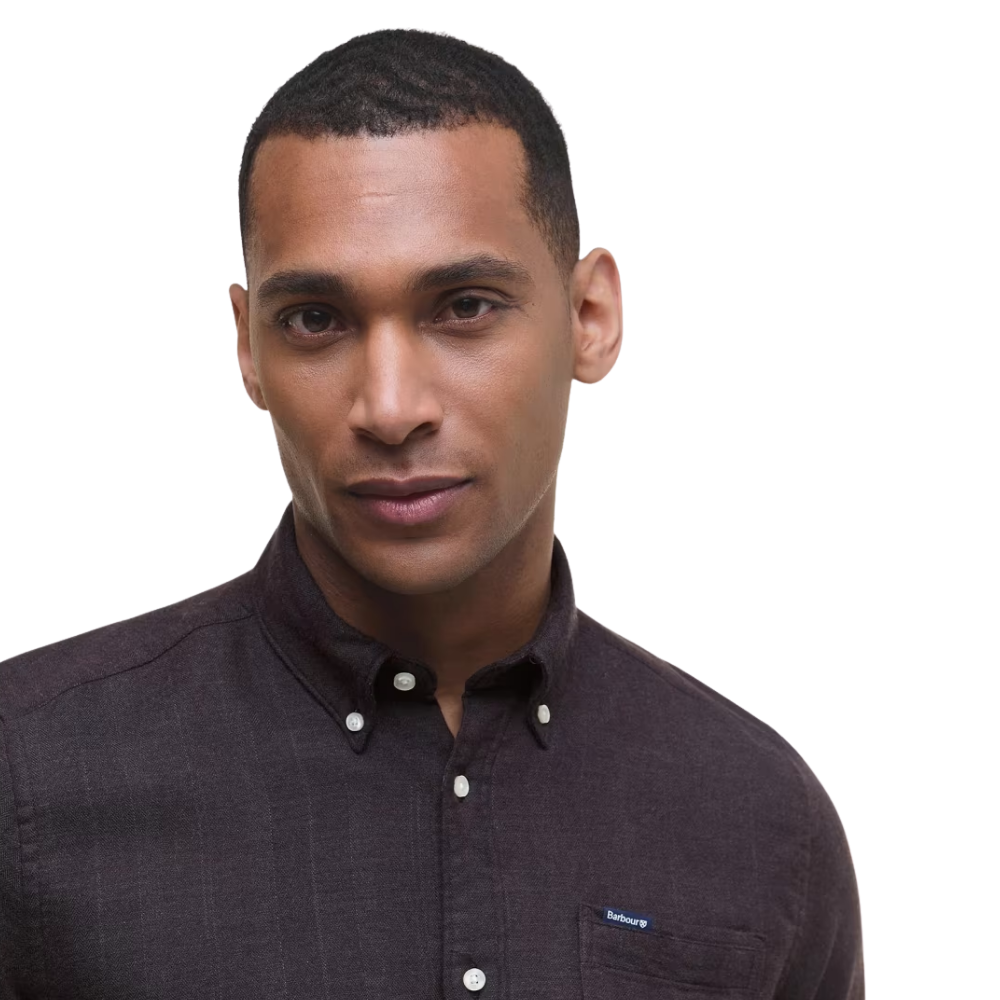 Barbour Buckley Tailored Herringbone Shirt - Dark Oak