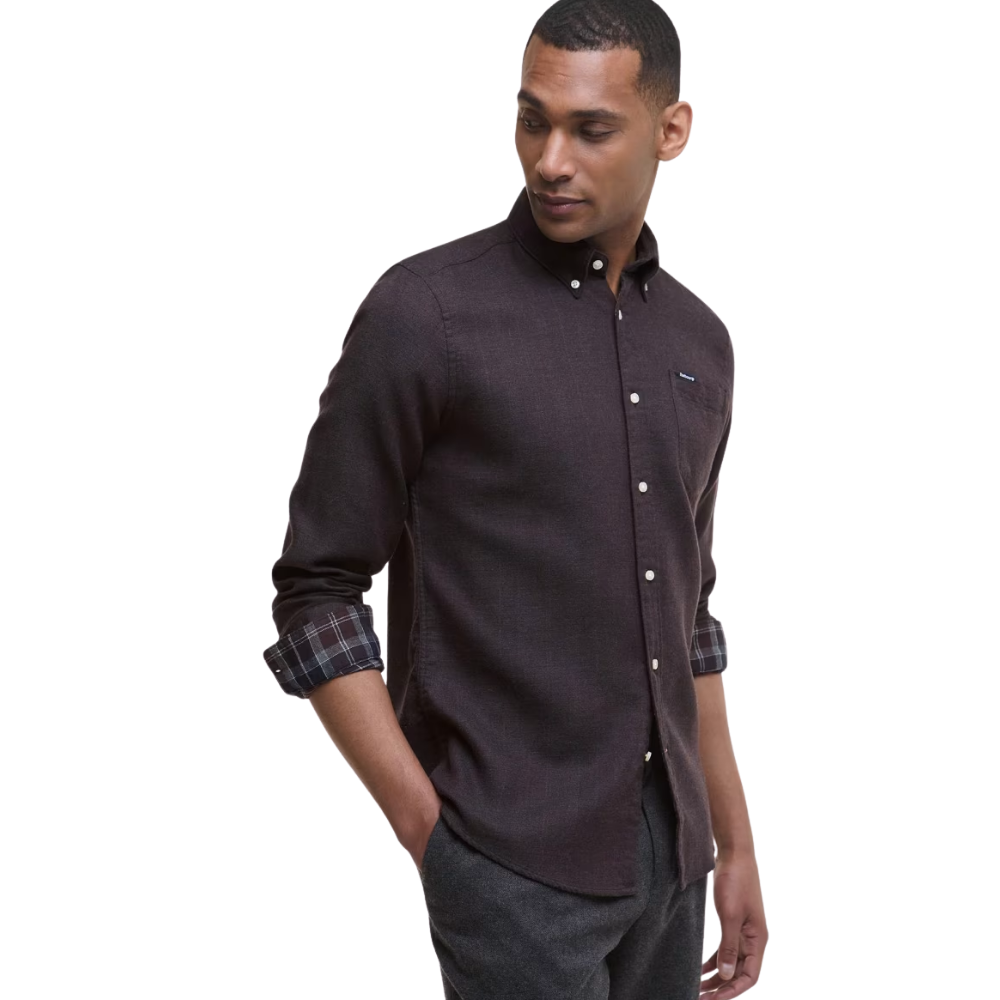 Barbour Buckley Tailored Herringbone Shirt - Dark Oak