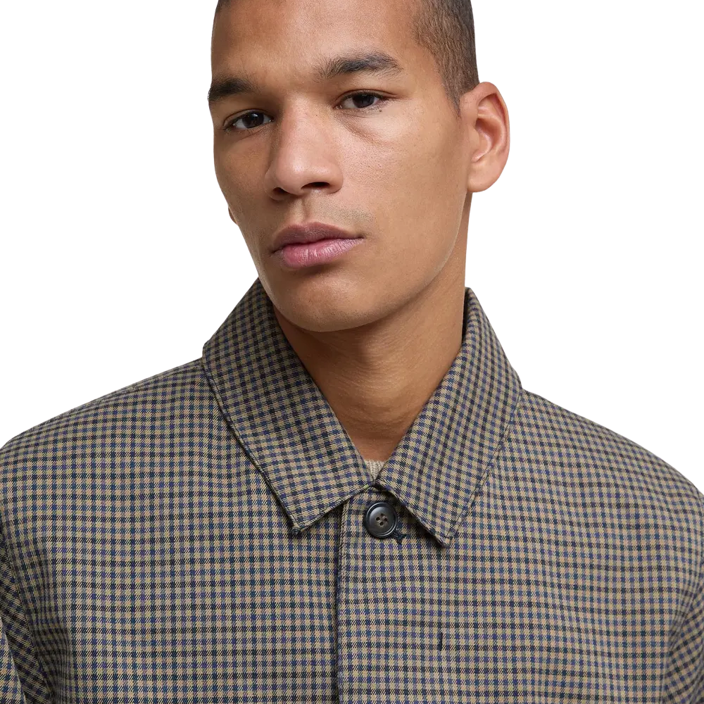 Barbour Check Short Lorden Showerproof Jacket - Stone/Navy Check