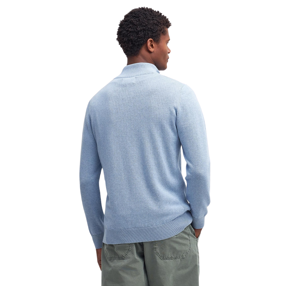 Barbour Cotton Half Zip Knitted Jumper - Ocean Sky