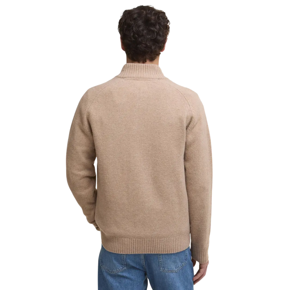 Barbour Grangetown Half Zip Knitted Jumper - Washed Stone