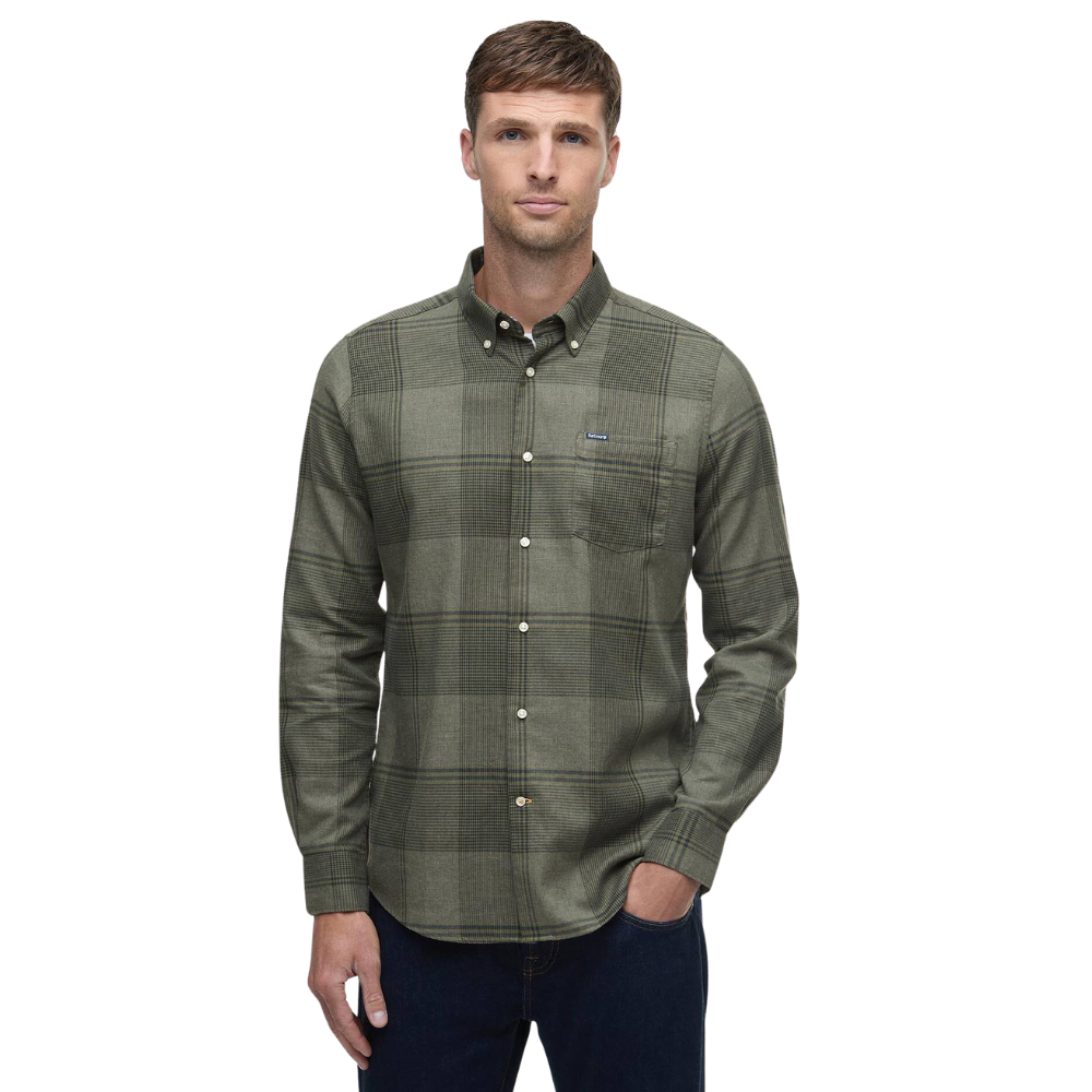 Barbour Heaney Checked Tailored Shirt - Olive