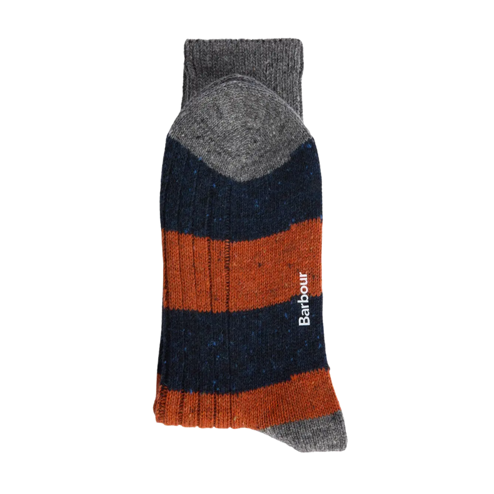 Barbour Houghton Socks - Navy/Ginger
