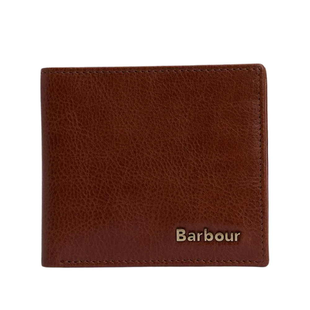 Barbour Lunan Leather Billfold Wallet - Brown