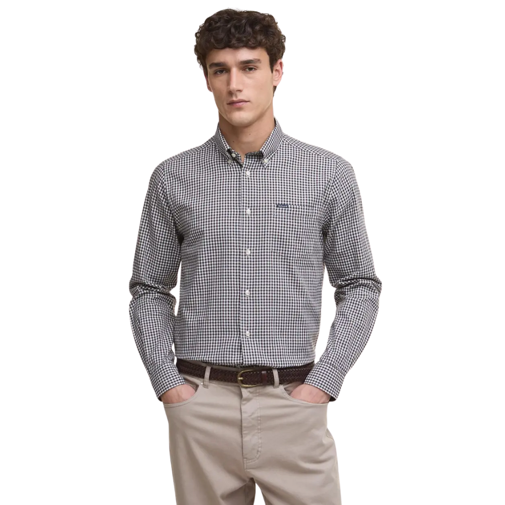Barbour Padshaw Tailored Gingham Shirt - Dark Oak