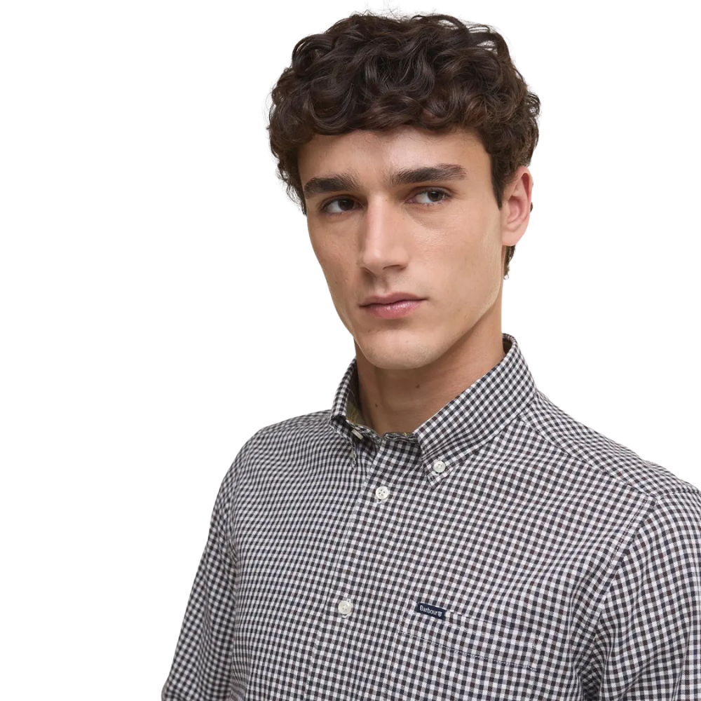Barbour Padshaw Tailored Gingham Shirt - Dark Oak