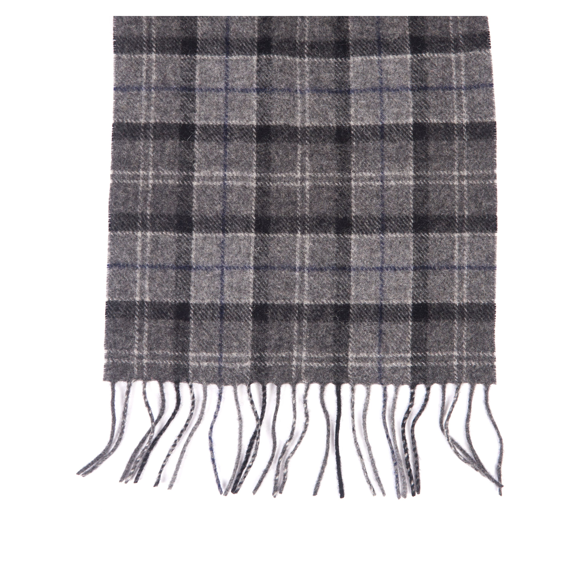 Barbour Tartan Lambswool Scarf - Black Grey