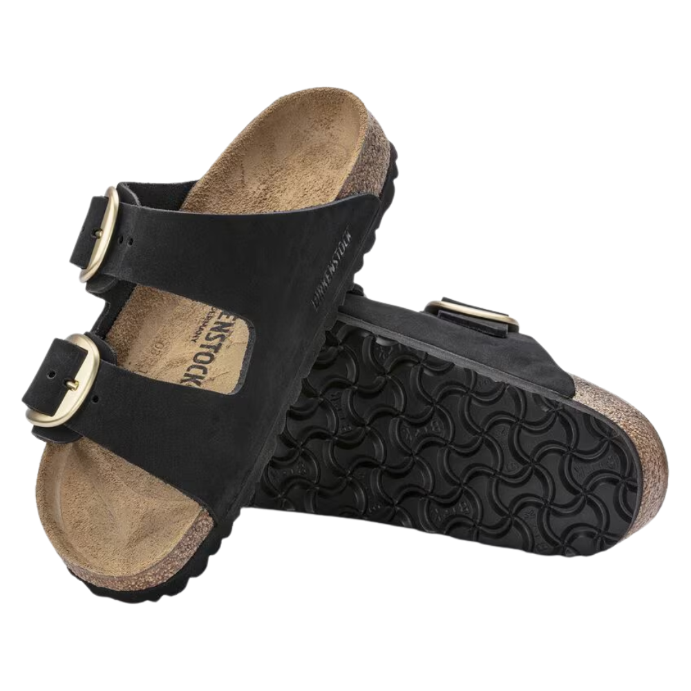 Birkenstock Arizona Big Buckle Nubuck Leather Sandal - Black