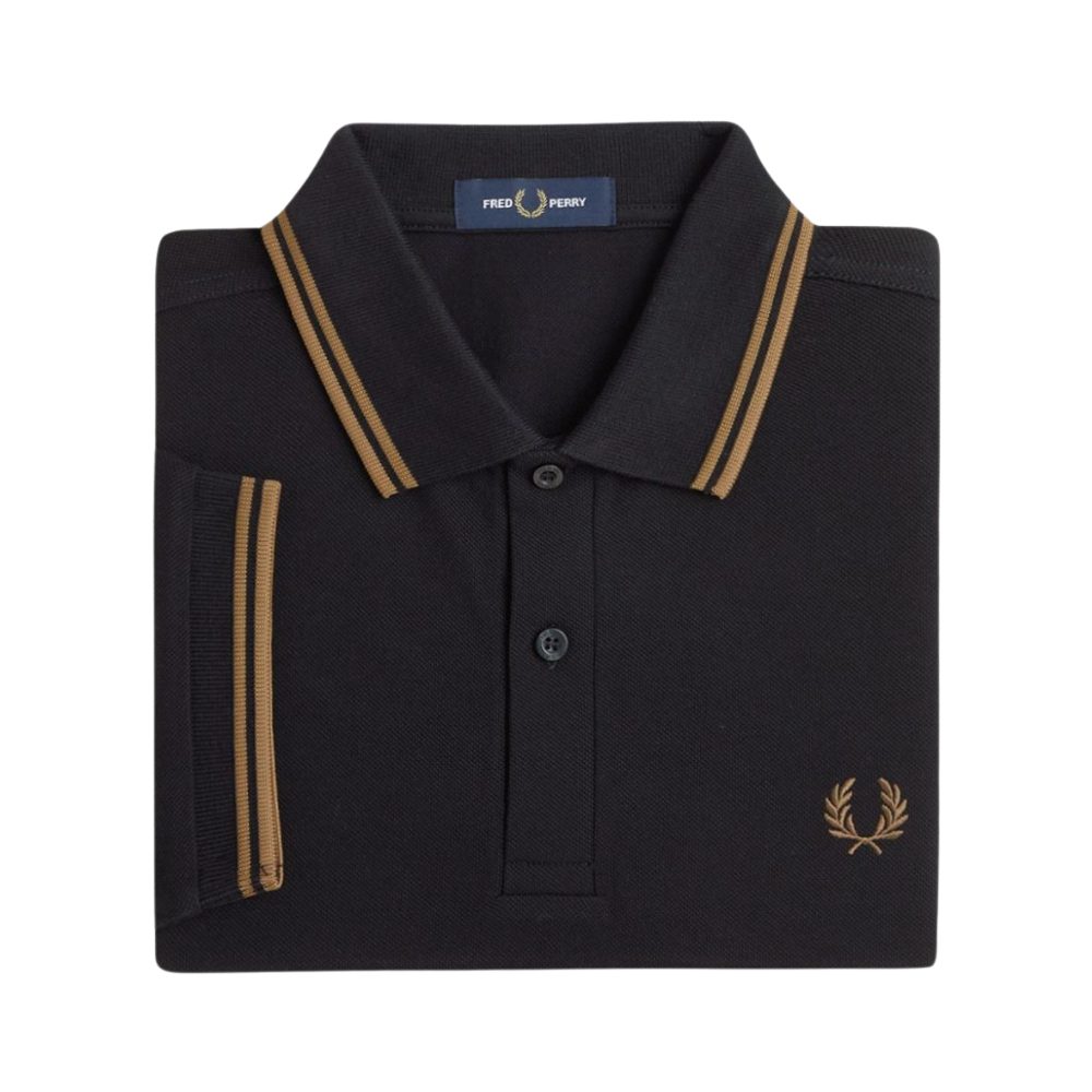 Fred Perry Twin Tipped Shirt - Black/Shaded Stone