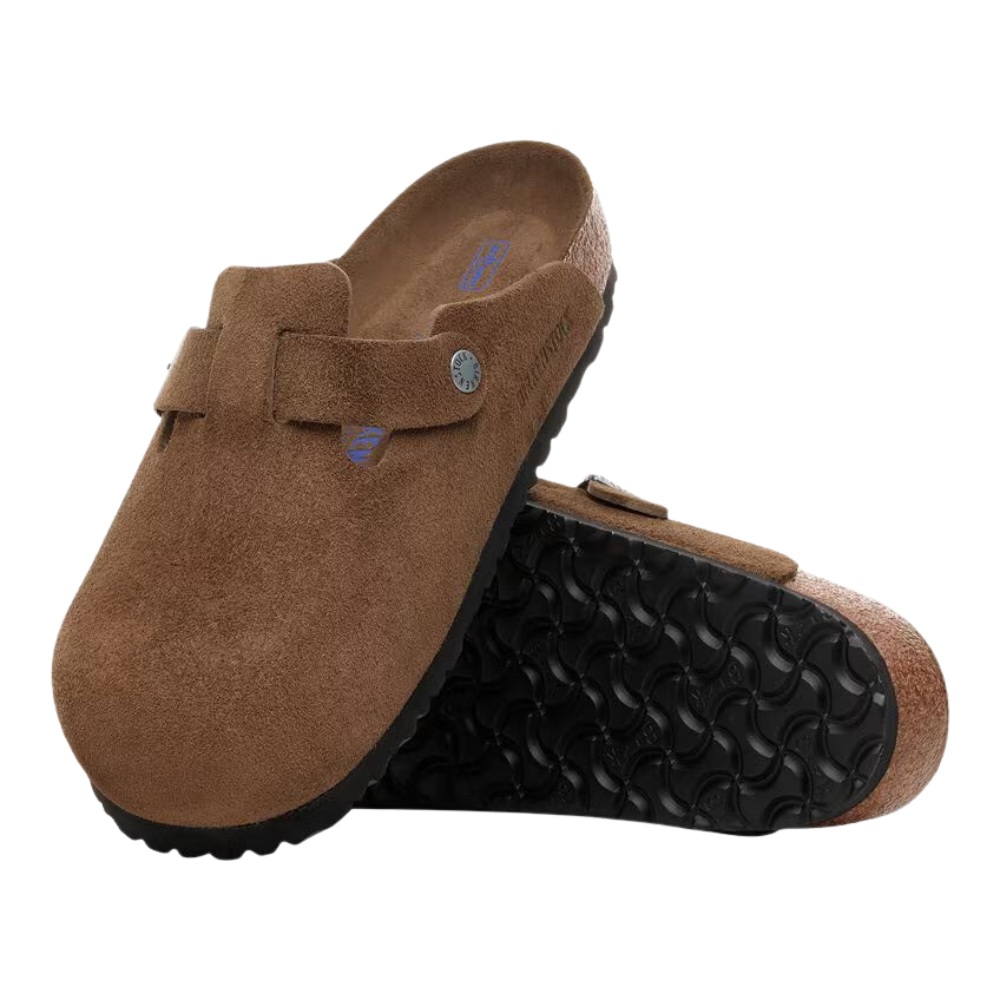 Birkenstock Boston Soft Footbed Suede Leather Clog- Dark Tea Tonal