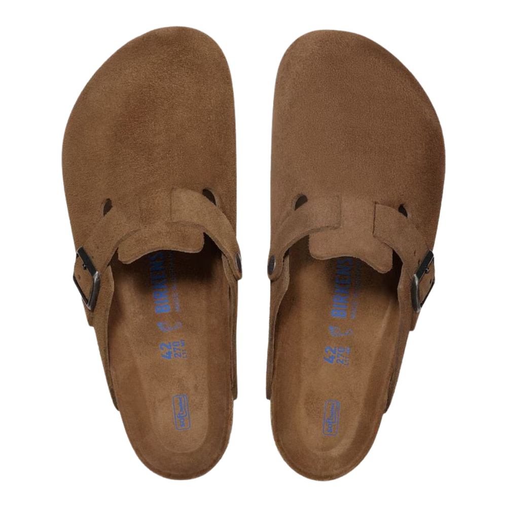 Birkenstock Boston Soft Footbed Suede Leather Clog- Dark Tea Tonal