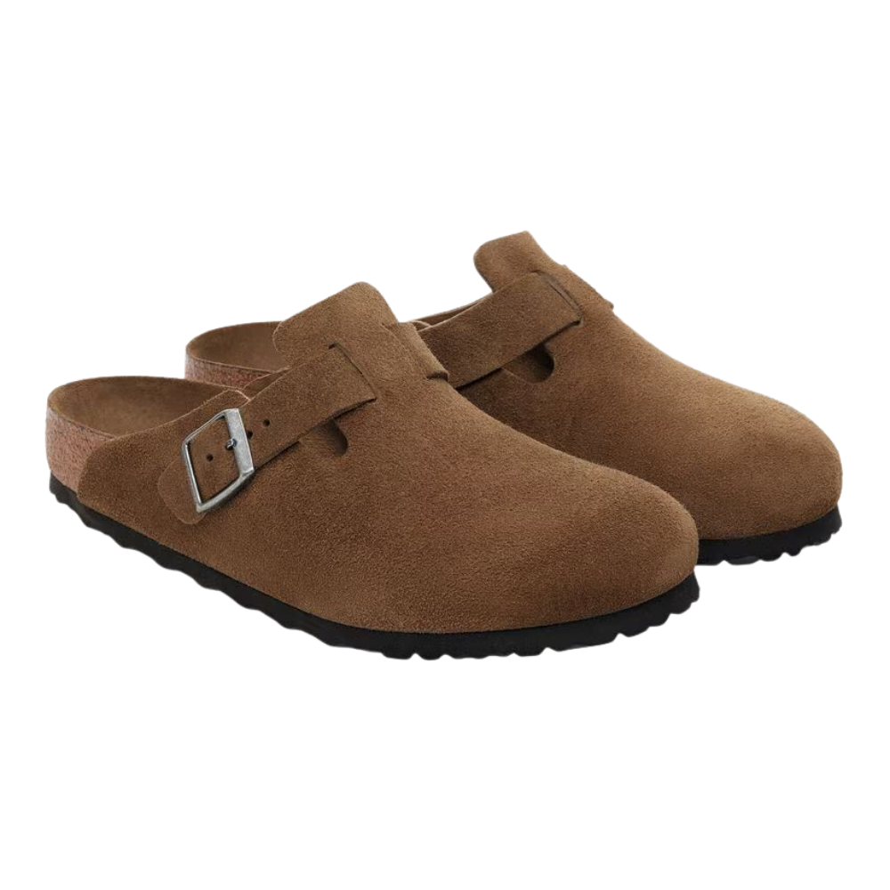 Birkenstock Boston Soft Footbed Suede Leather Clog- Dark Tea Tonal