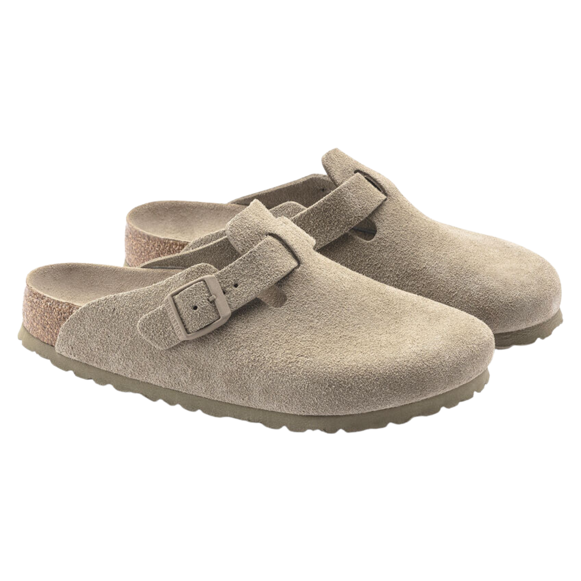 Birkenstock Boston Suede Leather Clog - Faded Khaki