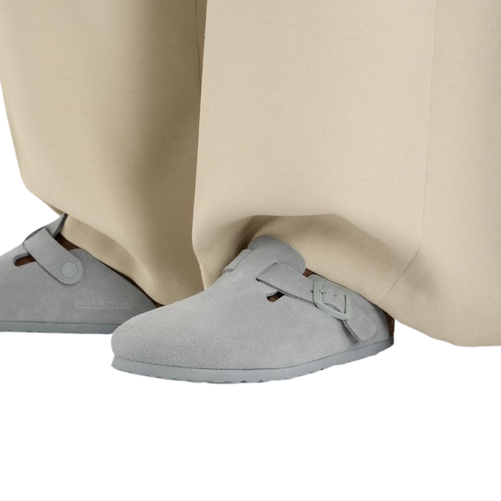 Birkenstock Boston Suede Leather Clog - Pure Sage