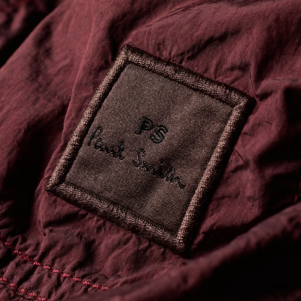 Paul Smith Garment Dyed Recycled Nylon Overshirt - Burgundy
