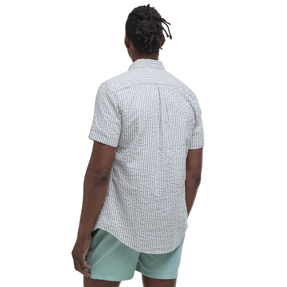 Barbour Cresswell Seersucker Summer Fit Shirt - Stone