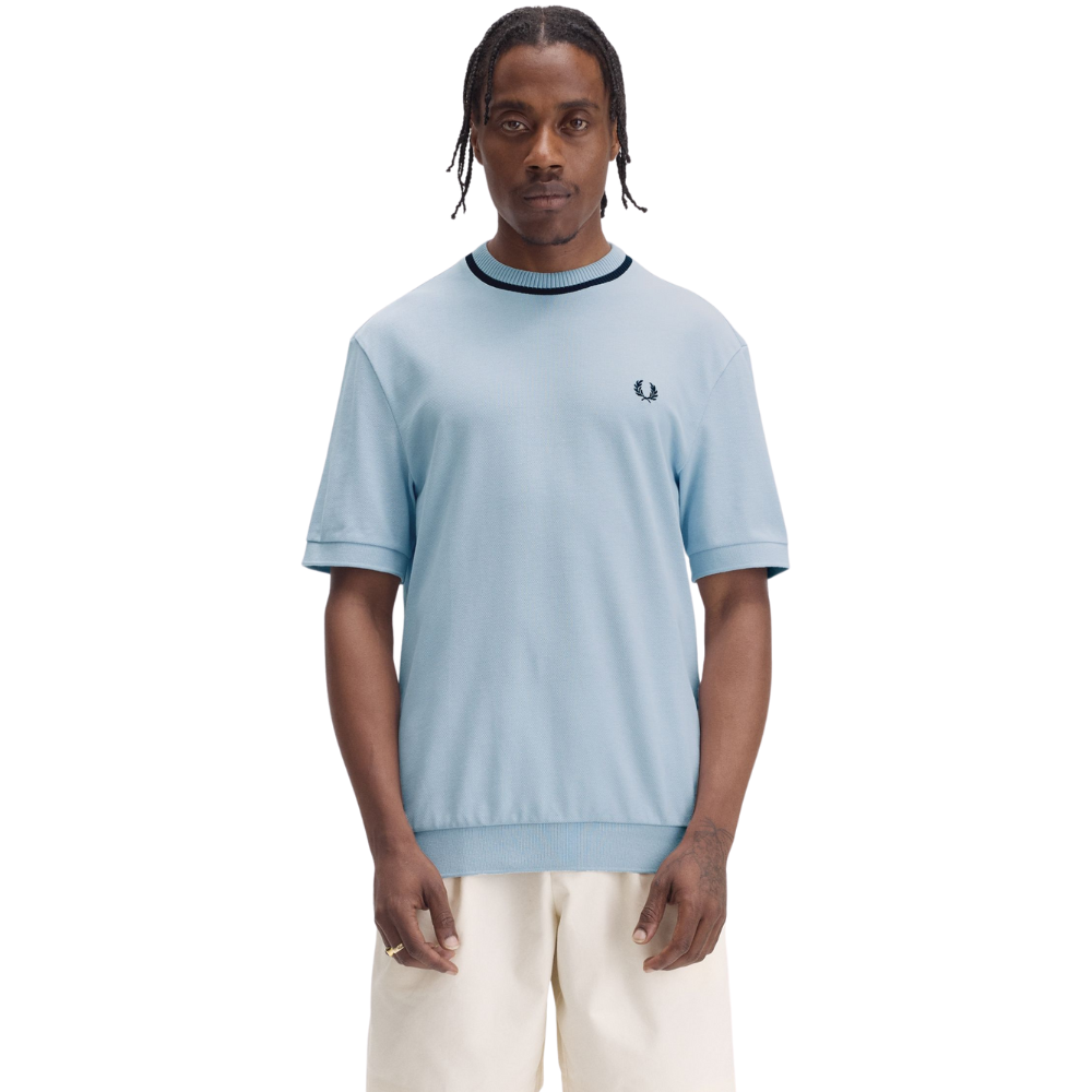Fred Perry Crew Neck Pique T-Shirt - Light Smoke