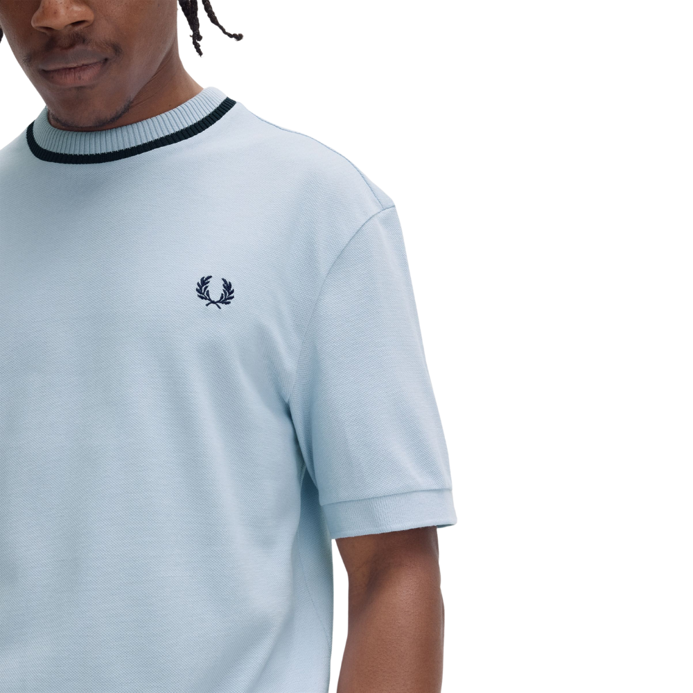 Fred Perry Crew Neck Pique T-Shirt - Light Smoke