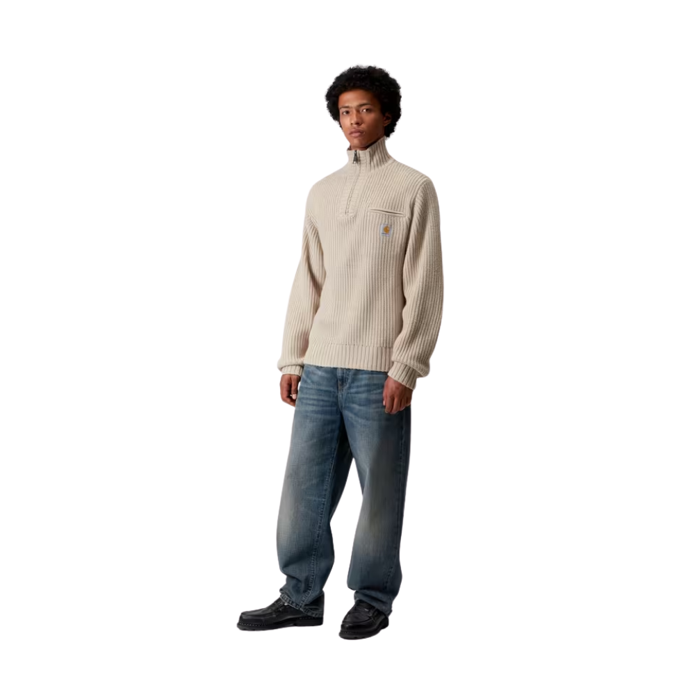 Carhartt WIP Detroit Half Zip Sweater - Fleur De Sel