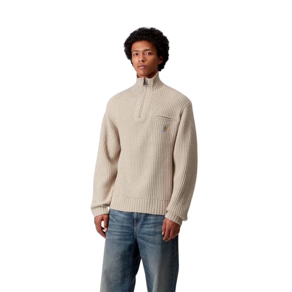 Carhartt WIP Detroit Half Zip Sweater - Fleur De Sel