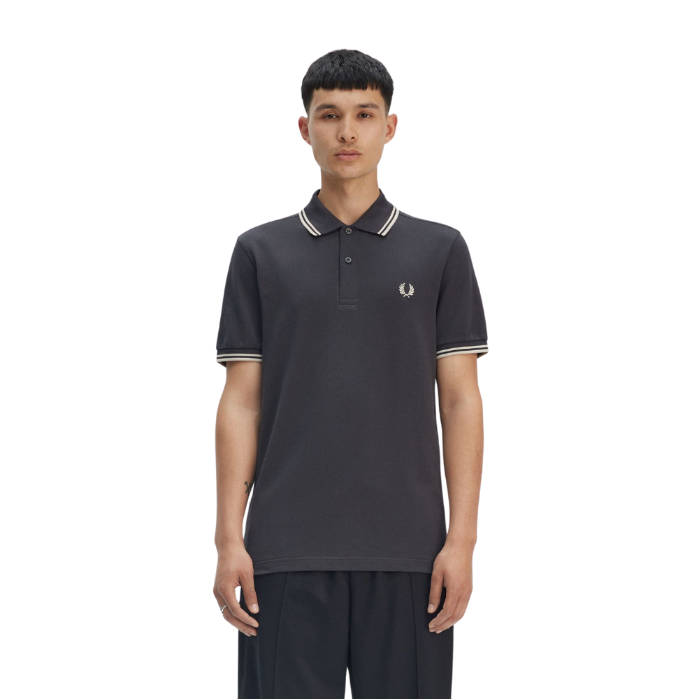 FP M3600 Twin Tipped Polo - Anchor Grey / Oatmeal