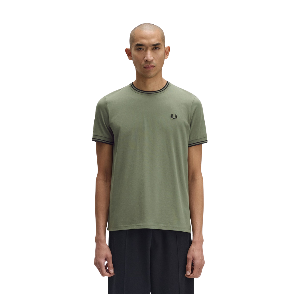Fred Perry Twin Tipped T-Shirt - Laurel Wreath Green/Black
