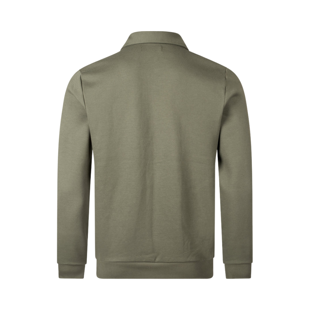 Fred Perry Zip Through Collared Sweatshirt - Laurel Wreath Green