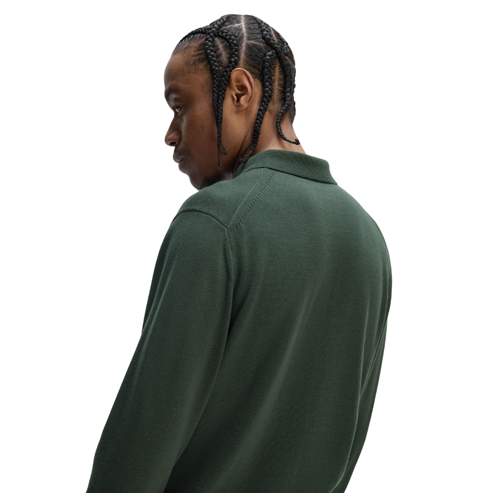 Fred Perry Classic Knitted LS Polo - Court Green