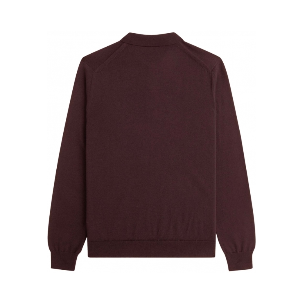 Fred Perry Classic Knitted LS Polo - Oxblood