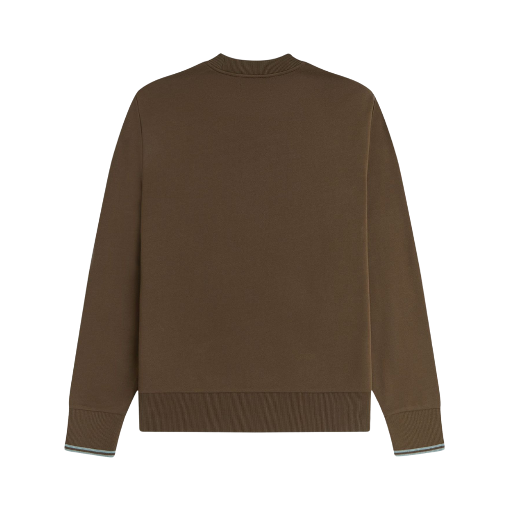 Fred Perry Crew Neck Sweatshirt - Burnt Tobacco/Stockport Blue