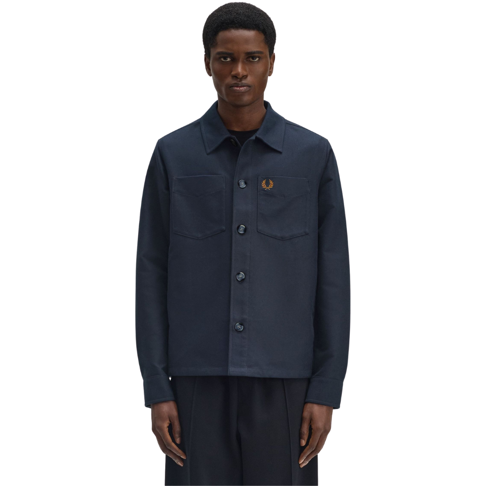 Fred Perry Brushed Twill Overshirt - Navy