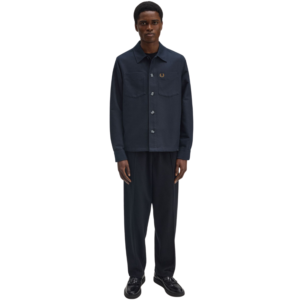 Fred Perry Brushed Twill Overshirt - Navy