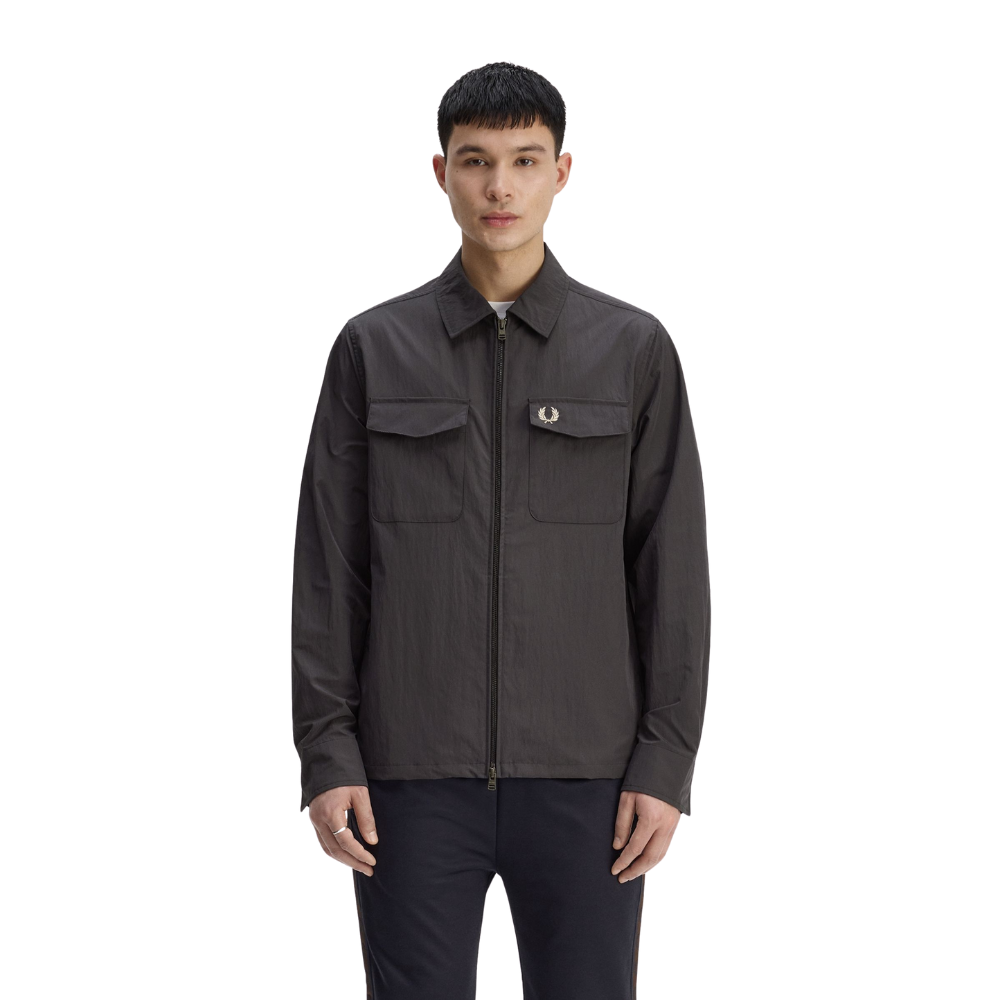 Fred Perry Zip Through Overshirt - Anchor Grey