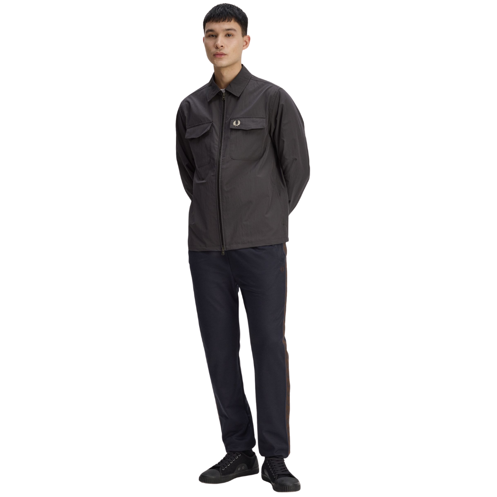 Fred Perry Zip Through Overshirt - Anchor Grey