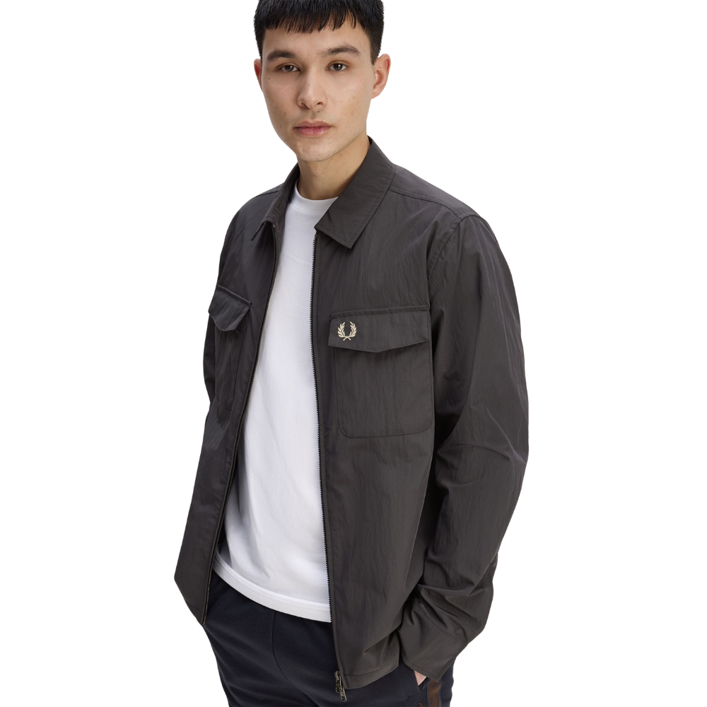 Fred Perry Zip Through Overshirt - Anchor Grey
